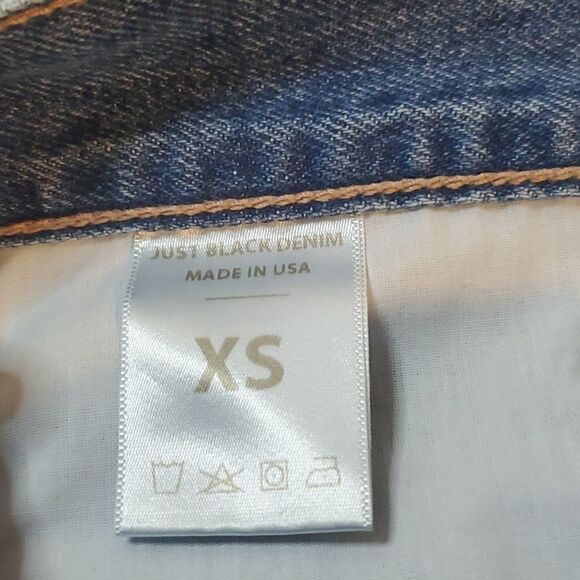 𝅺just BLACK BRAND Side Stripe Denim Mini Skirt XS - Picture 9 of 10